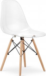  Taakie Meble Krzesło OSAKA przezroczyste / nogi naturalne x 4