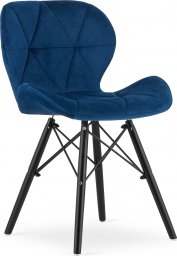  Taakie Meble Krzesło LAGO Aksamit - granatowe / nogi czarne x 4