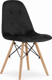  Taakie Meble Krzesło DUMO - czarny aksamit x 4