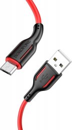 Kabel USB BOROFONE KABEL BX63 CHARMING - USB NA MICRO USB - 2,4A 1 METR CZARNO-CZERWONY