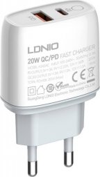 Ładowarka LDNIO Ładowarka sieciowa LDNIO A2424C USB, USB-C 20W + Kabel USB-C - Lightning