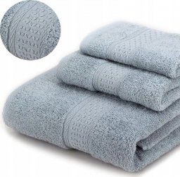  Domifito Komplet 3 miękkich ręczników 35x35 35x75 70x140 szaroniebieskie