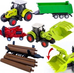  tomdorix Zestaw Farmerski 2 Duże Traktory + 3 Maszyny Rolnicze Kombajn