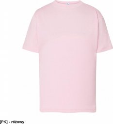  JHK T-shirt JHK TSRK 150 - dziecięca/młodzieżowa z krótkim rękawem wzmocniony lycrą ściągacz, 100% bawełna, 155g - różowy. 5-6