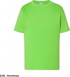 JHK T-shirt JHK TSRK 150 - dziecięca/młodzieżowa z krótkim rękawem wzmocniony lycrą ściągacz, 100% bawełna, 155g - limonkowy. 12-14