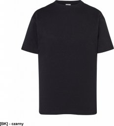  JHK T-shirt JHK TSRK 150 - dziecięca/młodzieżowa z krótkim rękawem wzmocniony lycrą ściągacz, 100% bawełna, 155g - czarny. 12-14