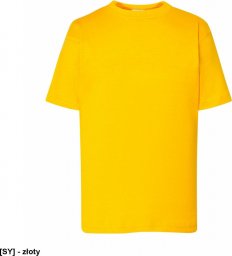  JHK T-shirt JHK TSRK 150 - dziecięca/młodzieżowa z krótkim rękawem wzmocniony lycrą ściągacz, 100% bawełna, 155g - złoty. 12-14