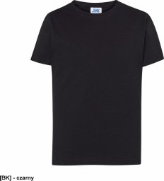  JHK T-shirt JHK TSRK 190 - dziecięca/młodzieżowa z krótkim rękawem wzmocniony lycrą ściągacz, 100% bawełna, 190g - czarny. 12-14