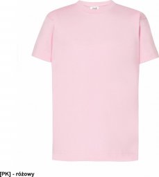 JHK T-shirt JHK TSRK 190 - dziecięca/młodzieżowa z krótkim rękawem wzmocniony lycrą ściągacz, 100% bawełna, 190g - różowy. 5-6