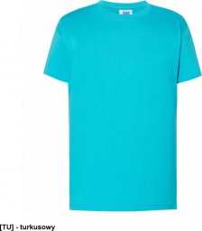 JHK T-shirt JHK TSRK 190 - dziecięca/młodzieżowa z krótkim rękawem wzmocniony lycrą ściągacz, 100% bawełna, 190g - turkusowy. 7-8
