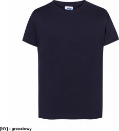 JHK T-shirt JHK TSRK 190 - dziecięca/młodzieżowa z krótkim rękawem wzmocniony lycrą ściągacz, 100% bawełna, 190g - granatowy. 7-8