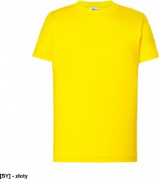  JHK T-shirt JHK TSRK 190 - dziecięca/młodzieżowa z krótkim rękawem wzmocniony lycrą ściągacz, 100% bawełna, 190g - złoty. 12-14