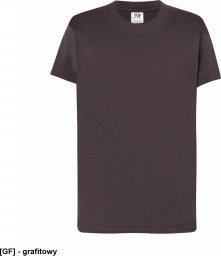  JHK T-shirt JHK TSRK 190 - dziecięca/młodzieżowa z krótkim rękawem wzmocniony lycrą ściągacz, 100% bawełna, 190g - grafitowy. 5-6