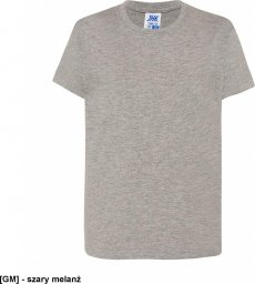  JHK T-shirt JHK TSRK 190 - dziecięca/młodzieżowa z krótkim rękawem wzmocniony lycrą ściągacz, 100% bawełna, 190g - szary melanż. 3-4