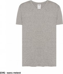  JHK T-Shirt V-neck JHK TSUA PICO - męska koszulka V-NECK z krótkim rękawem, wzmocniony lycrą, ściągacz, 100% bawena stabilizowana - szary melanż S