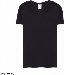  JHK T-Shirt V-neck JHK TSUA PICO - męska koszulka V-NECK z krótkim rękawem, wzmocniony lycrą, ściągacz, 100% bawena stabilizowana - czarny XL