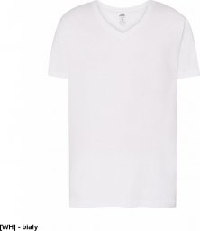  JHK T-Shirt V-neck JHK TSUA PICO - męska koszulka V-NECK z krótkim rękawem, wzmocniony lycrą, ściągacz, 100% bawena stabilizowana - biały S