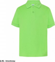JHK PKID200 PKID210 - koszulki polo dzieciece krótki rękaw, rozcięcia po bokach 210 g/m2 approx, 100% bawelna - limonkowy 5-6