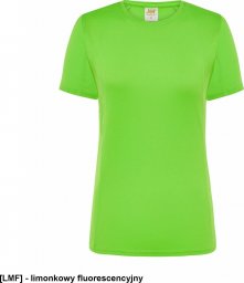  JHK T-shirt JHK SPORTLADY damski sportowy - dopasowany do sylwetki, dekoracyjne przeszycia przd, tył, rękawy, 100% - limonkowy fluorescencyjny S