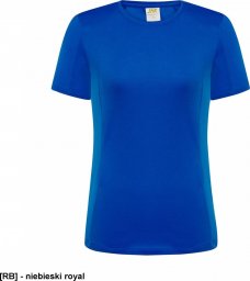  JHK T-shirt JHK SPORTLADY damski sportowy - dopasowany do sylwetki, dekoracyjne przeszycia przd, tył, rękawy, 100% poliester, - niebieski royal S