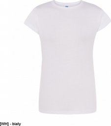  JHK T-shirt damski JHK TSRLPRM - premium z krótkim rękawem, dopasowany do sylwetki, single jersey, 170 g - biały M