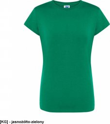  JHK T-shirt damski JHK TSRLPRM - premium z krótkim rękawem, dopasowany do sylwetki, single jersey, 170 g - jasnożółto-zielony 2XL