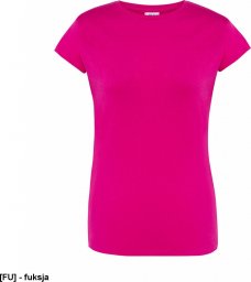  JHK T-shirt damski JHK TSRLPRM - premium z krótkim rękawem, dopasowany do sylwetki, single jersey, 170 g - fuksja XL