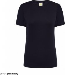  JHK T-shirt JHK SPORTLADY damski sportowy - dopasowany do sylwetki, dekoracyjne przeszycia przd, tył, rękawy, 100% poliester, 130g, - granatowy XL
