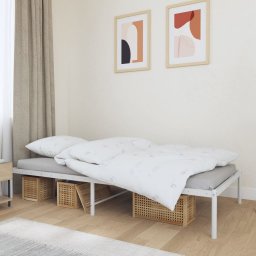  vidaXL vidaXL Metalowa rama łóżka, biała, 90x190 cm