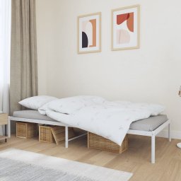  vidaXL vidaXL Metalowa rama łóżka, biała, 90x200 cm