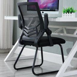 Krzesło biurowe Hedo Ergonomiczne krzesło biurowe, konferencyjne z siatki- czarne