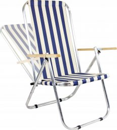  E-sezon Krzesło plażowe, leżak ogrodowy aluminiowy, 150 KG