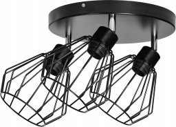 Lampa sufitowa Orno PINO oprawa ścienno-sufitowa, moc max. 3x60W, E27, czarna, podstawa okrągła, jednopoziomowa, ruchome głowice lampy