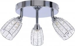 Lampa sufitowa Candellux Shiba lampa sufitowa plafon chromowy 3x15w g9 klosz bezbarwny
