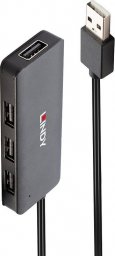 HUB USB Lindy Hub USB 2.0 LINDY 4 Port czarny