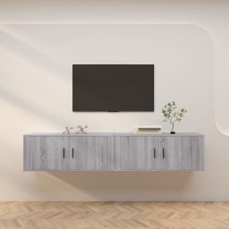  vidaXL vidaXL Wiszące szafki TV, 2 szt., szary dąb sonoma, 100x34,5x40 cm