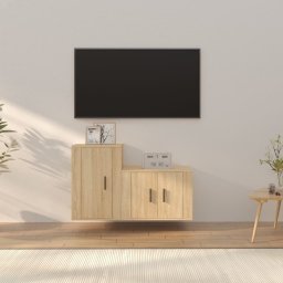  vidaXL vidaXL Zestaw 2 szafek TV, dąb sonoma, materiał drewnopochodny