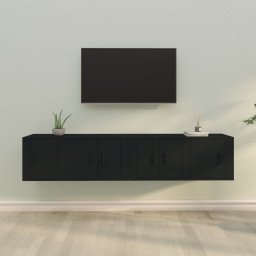  vidaXL vidaXL 4-częściowy zestaw szafek telewizyjnych, czarny