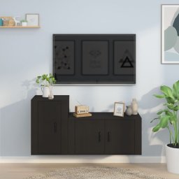  vidaXL vidaXL Zestaw 2 szafek TV, czarny, materiał drewnopochodny