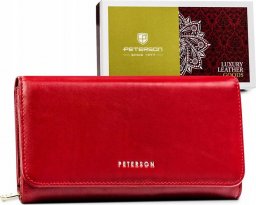 Peterson Duży, skórzany portfel damski na zatrzask i z systemem RFID — Peterson