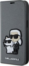  Karl Lagerfeld Etui Karl Lagerfeld KLBKP14SSANKCPG Apple iPhone 14 bookcase srebrny/silver Saffiano Karl & Choupette