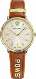 Zegarek Versace Zegarek marki Versace model VBP070017 kolor Brązowy. Akcesoria Damskie. Sezon: Cały rok NoSize