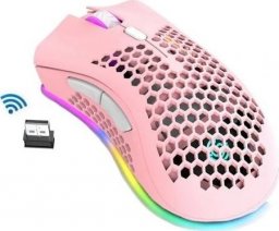 Mysz K-snake BEZPRZEWODOWA MYSZ RGB LEKKA GAMINGOWA DLA GRACZY - BM600 - PINK