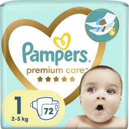 Pieluszki Pampers Premium Care 1, 2-5 kg, 72 szt.