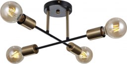 Lampa sufitowa Italux Molekułowa lampa sufitowa Formio PND-4052-4-BL-HBR Italux czarna mosiądz