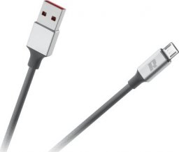 Kabel USB Rebel USB-A - microUSB 1 m Czarno-srebrny (RB-6010-100-B)