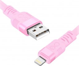 Kabel USB Orno USB-A - Lightning 0.9 m Różowy (CABEXCWHPLIGH0.9PMIX)