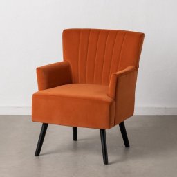  Bigbuy Home Fotel 63 x 50 x 83 cm Tkanina syntetyczna Drewno Pomarańczowy
