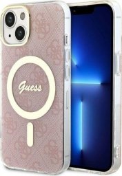  Guess Guess 4G MagSafe - Etui iPhone 14 Plus (Różowy)