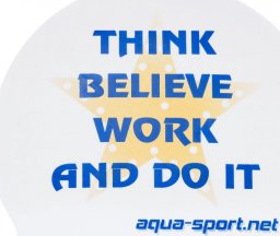  Aqua Sport Czepek Pływacki Aqua Sport Think Belive White Navy